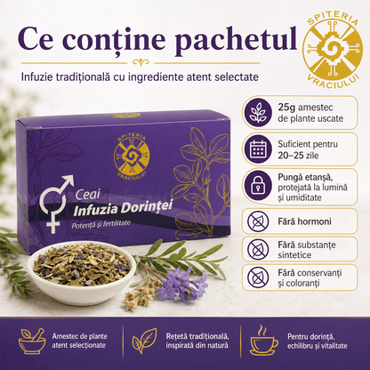 Ceai Natural Fertilitate și Potență – Infuzia Dorinței