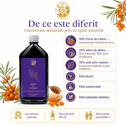 Leac Bătrânesc pentru Imunitate – Sirop de Cătină Natural | 500ml