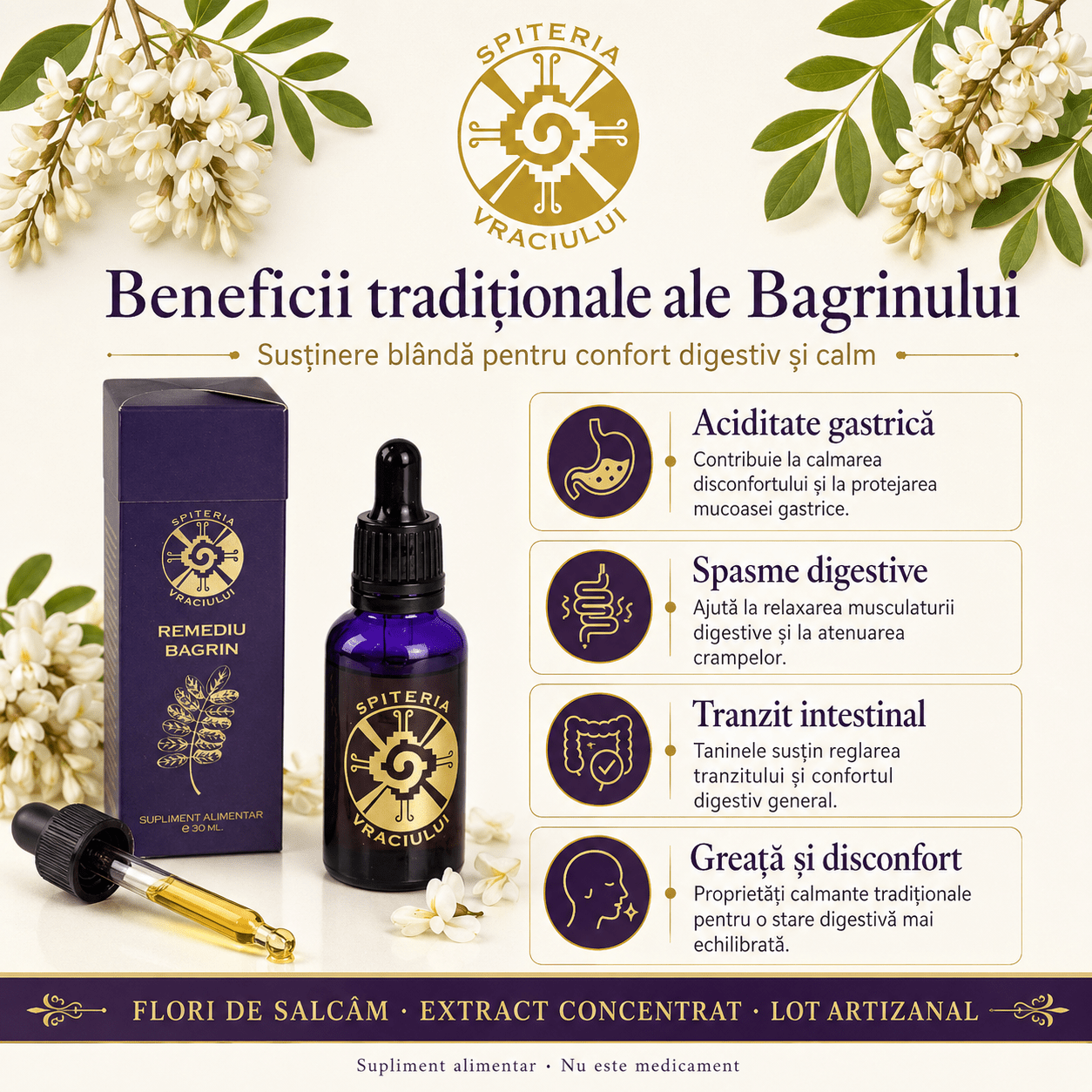 Remediu Natural Gastrită și Ulcer – BAGRIN | 30ml