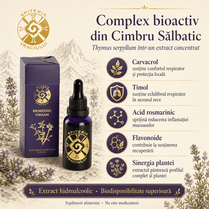 Remediu Natural Plămâni, Astm și Sechele Pulmonare – TIMIAN | 30ml