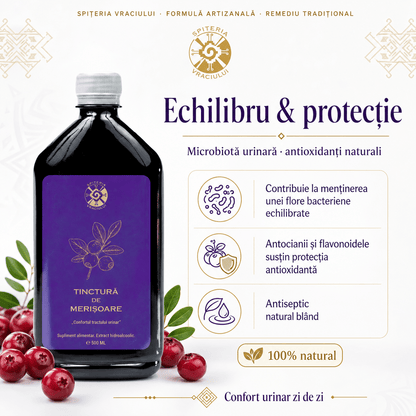 Leac Bătrânesc pentru Tract Urinar – Tinctură de Merișoare | 500ml