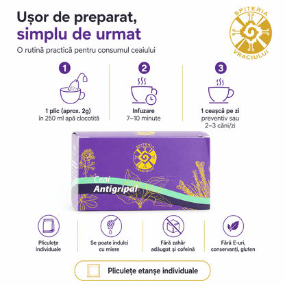 Ceai Antigripal Natural – Remediu Tradițional pentru Răceală și Gripă
